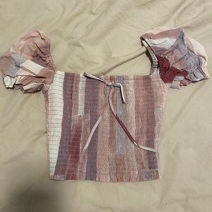 Aritzia Wilfred Smocked Blouse